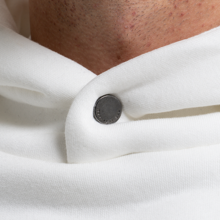 Bee Inspired Olise Hoodie in Ivory, relaxed fit hoodie with stretch cuffs and hem, alternate angle