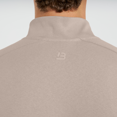 Bee Inspired Klose 1/4 Zip in Clay, slim fit quarter-zip with stretch cuffs and hem, back view