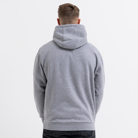 Bee Inspired Classic Hoodie in Grey, thick brush-backed fabric hoodie for warmth and comfort, close-up