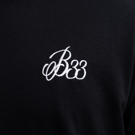 Bee Inspired Classic T-Shirt in Black, regular fit tee with a clean, modern silhouette, close-up