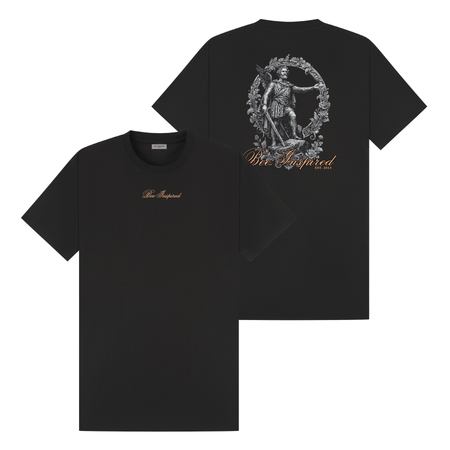 Bee Inspired Mina T-Shirt in Black Relaxed Fit, boxy square oversized fit tee, front view