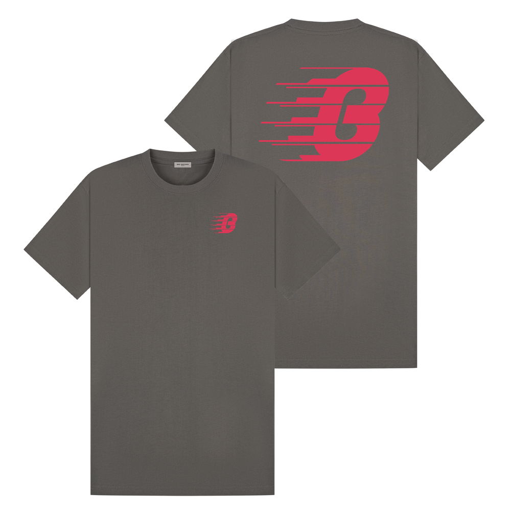 Pavia T-Shirt - Charcoal/Red Relaxed Fit