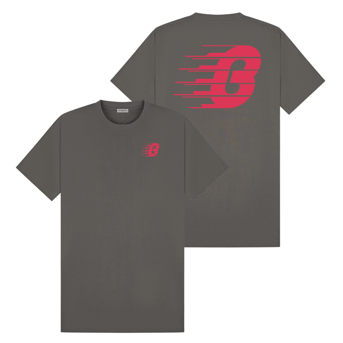 Pavia T-Shirt - Charcoal/Red Relaxed Fit