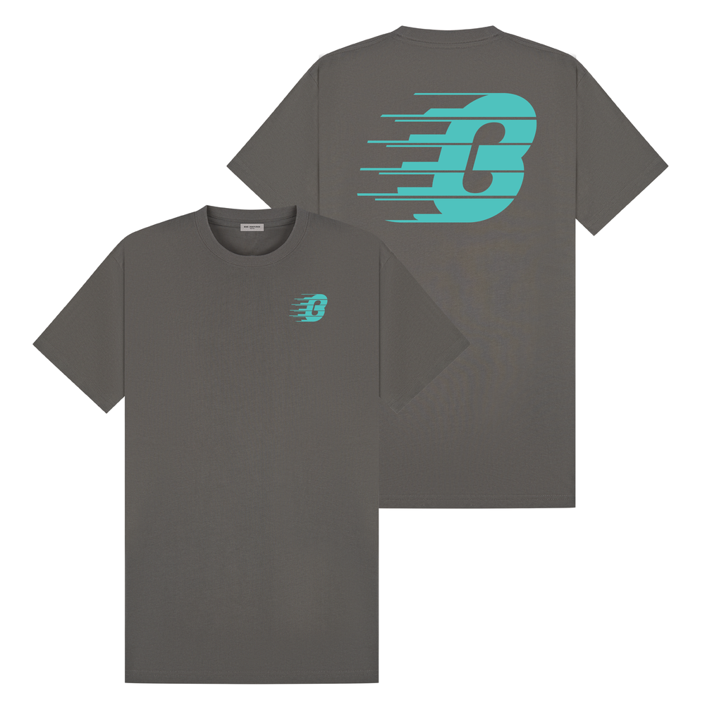 Pavia T-Shirt - Charcoal/Teal Relaxed Fit