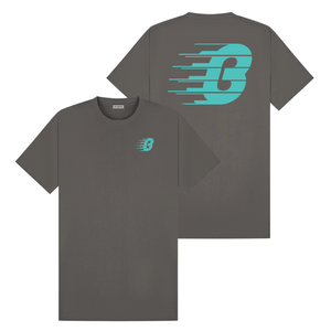 Pavia T-Shirt - Charcoal/Teal Relaxed Fit