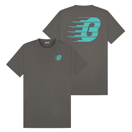 Bee Inspired Pavia T-Shirt in Charcoal/Teal Relaxed Fit, boxy square oversized fit tee, a modern everyday essential