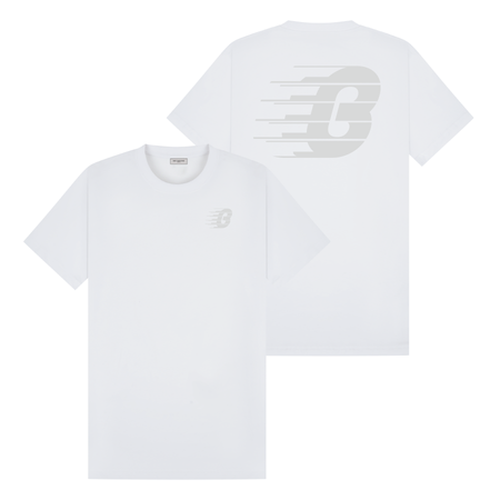 Bee Inspired Pavia T-Shirt in White/Grey Relaxed Fit, boxy square oversized fit tee, a modern everyday essential, front view