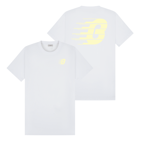Bee Inspired Pavia T-Shirt in White/Lemon Relaxed Fit, boxy square oversized fit tee, a modern everyday essential, front view