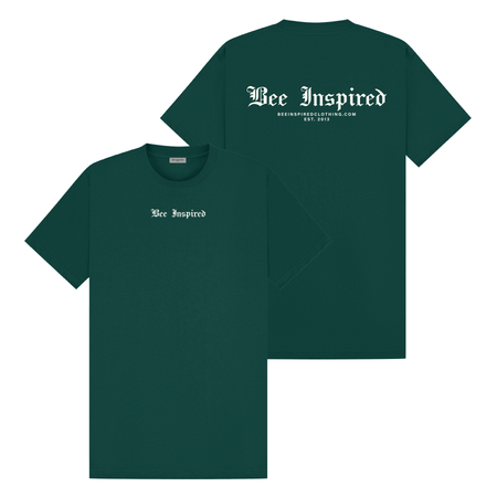 Bee Inspired Peralta T-Shirt in Forest Green Relaxed Fit, boxy square oversized fit tee, a modern everyday essential