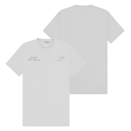 Bee Inspired Pulgar T-Shirt in Light Grey Relaxed Fit, boxy square oversized fit tee, a modern everyday essential, front view