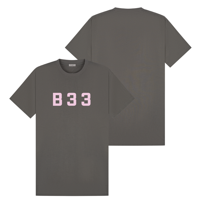 Recoba T-Shirt - Charcoal/Pink Relaxed Fit