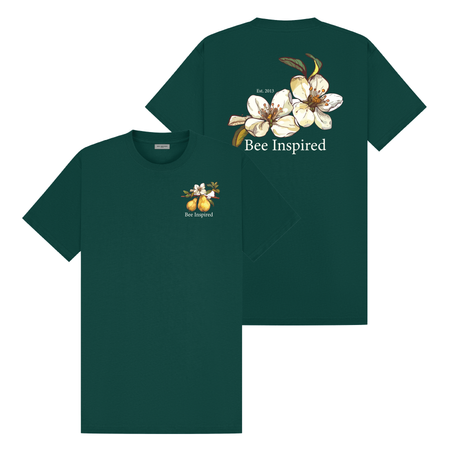 Bee Inspired Tomoki T-Shirt in Forest Green Relaxed Fit, boxy square oversized fit tee, a modern everyday essential