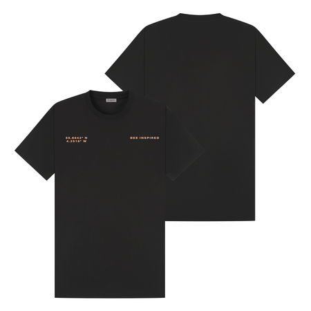 Bee Inspired Vidal T-Shirt in Black Relaxed Fit, boxy square oversized fit tee, a modern everyday essential, front view