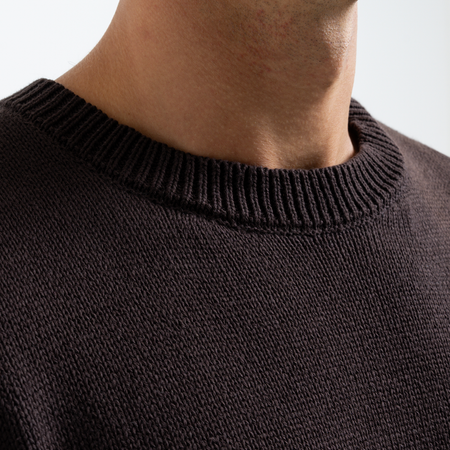 Bee Inspired Conti Sweater in Coffee, relaxed fit premium knitwear sweater, front view