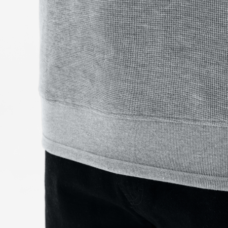 Bee Inspired Lavia Crew in Light Grey Marl, relaxed fit crew sweatshirt with an overlap collar, front view