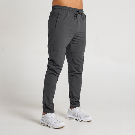 Bee Inspired Milito Pants in Charcoal, slim fit cargo trousers in stretch ripstop fabric, alternate angle