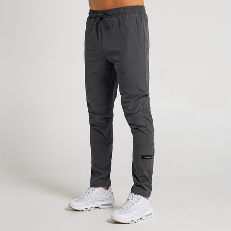 Bee Inspired Milito Pants in Charcoal, slim fit cargo trousers in stretch ripstop fabric, front view