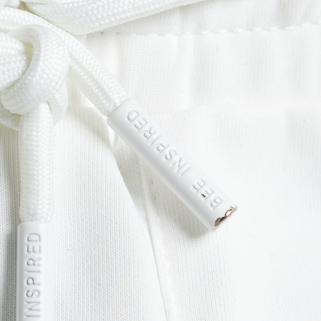 Bee Inspired Morata Short in Ivory, relaxed fit shorts in neoprene fabric with a branded hem print, alternate angle