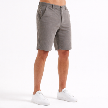 Bee Inspired Zamorano Shorts in Pebble, cord shorts with a soft hand-feel, close-up