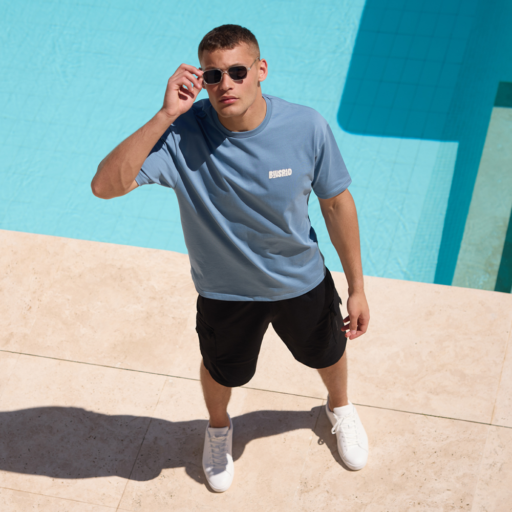 Aguirre T-Shirt - Dusky Blue/White