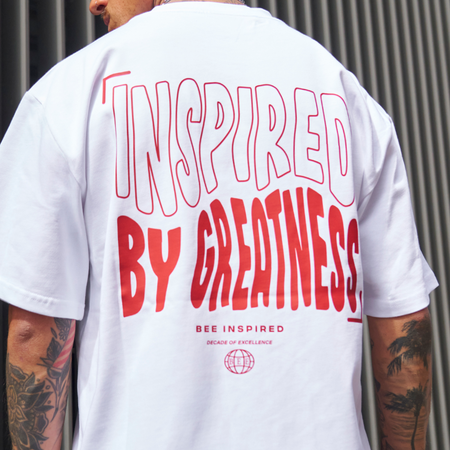 Aguirre Oversized T-Shirt - White/Burnt Red