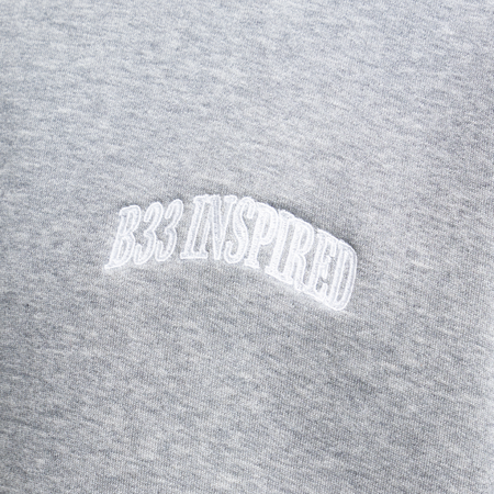 Bee Inspired Zabaleta Crew in Grey Marl, relaxed fit crew sweatshirt in premium heavyweight cotton, back view
