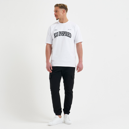 Bee Inspired Sosa T-Shirt in White, relaxed fit tee in premium heavyweight cotton, styled shot