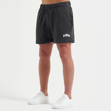 Bee Inspired Zabaleta Short in Washed Black, relaxed fit shorts in premium heavyweight cotton, front view