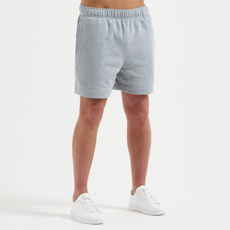 Bee Inspired Zabaleta Short in Grey Marl, relaxed fit shorts in premium heavyweight cotton, styled shot