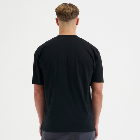Bee Inspired Zabaleta T-Shirt in Black, relaxed fit tee in premium heavyweight cotton, back view