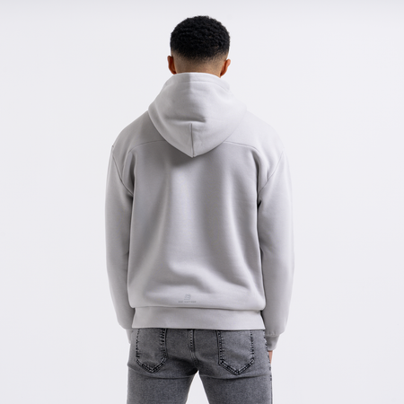Bee Inspired Barella Hoodie in Light Grey, relaxed fit hoodie in a muted transitional tone, close-up