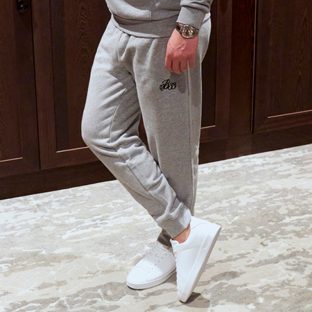 Bee Inspired Classic Jogpant in Grey, slim fit jogpants, front view