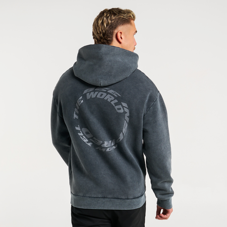 Bee Inspired Cote Hoodie in Charcoal, relaxed fit hoodie with the Cote print, front view