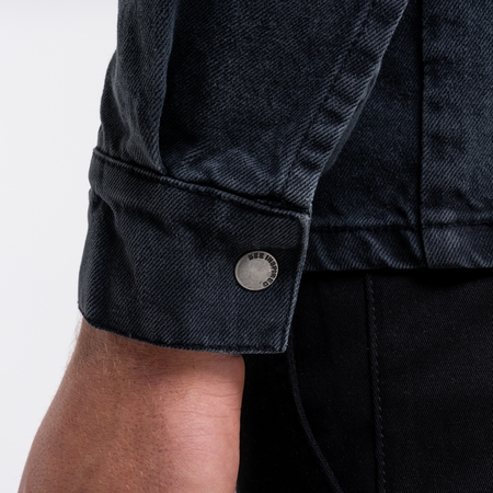 Bee Inspired Devine Overshirt in Black, relaxed fit cotton overshirt, front view