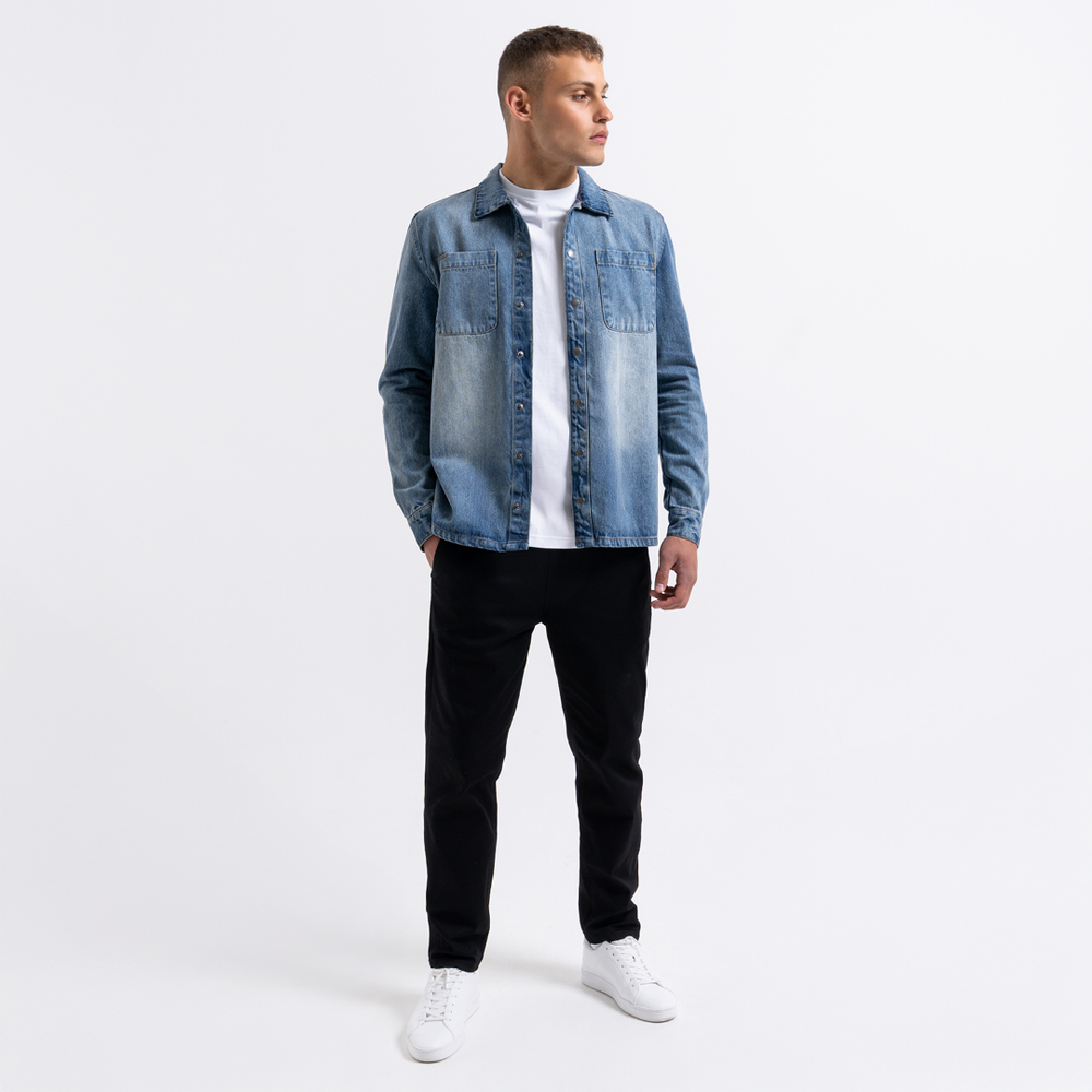 Devine Overshirt - Mid Blue