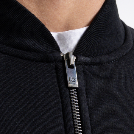 Bee Inspired Diallo Bomber in Black, relaxed fit bomber jacket built for everyday outerwear, back view