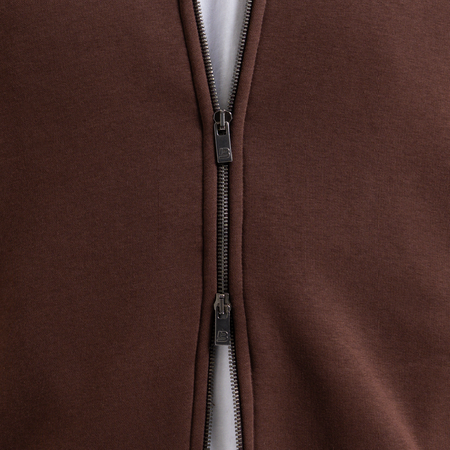Bee Inspired Diallo Bomber in Coffee, relaxed fit bomber jacket built for everyday outerwear, styled shot