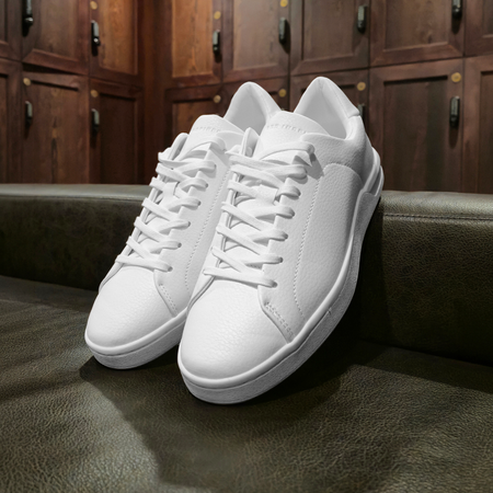 Bee Inspired Ezra Trainer in White, premium trainer in a modern silhouette, styled shot