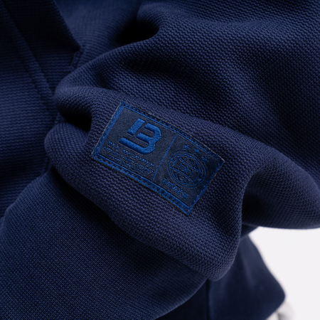 Bee Inspired Figo Hoodie in Navy, waffle fabric hoodie with a soft brushed backing, alternate angle