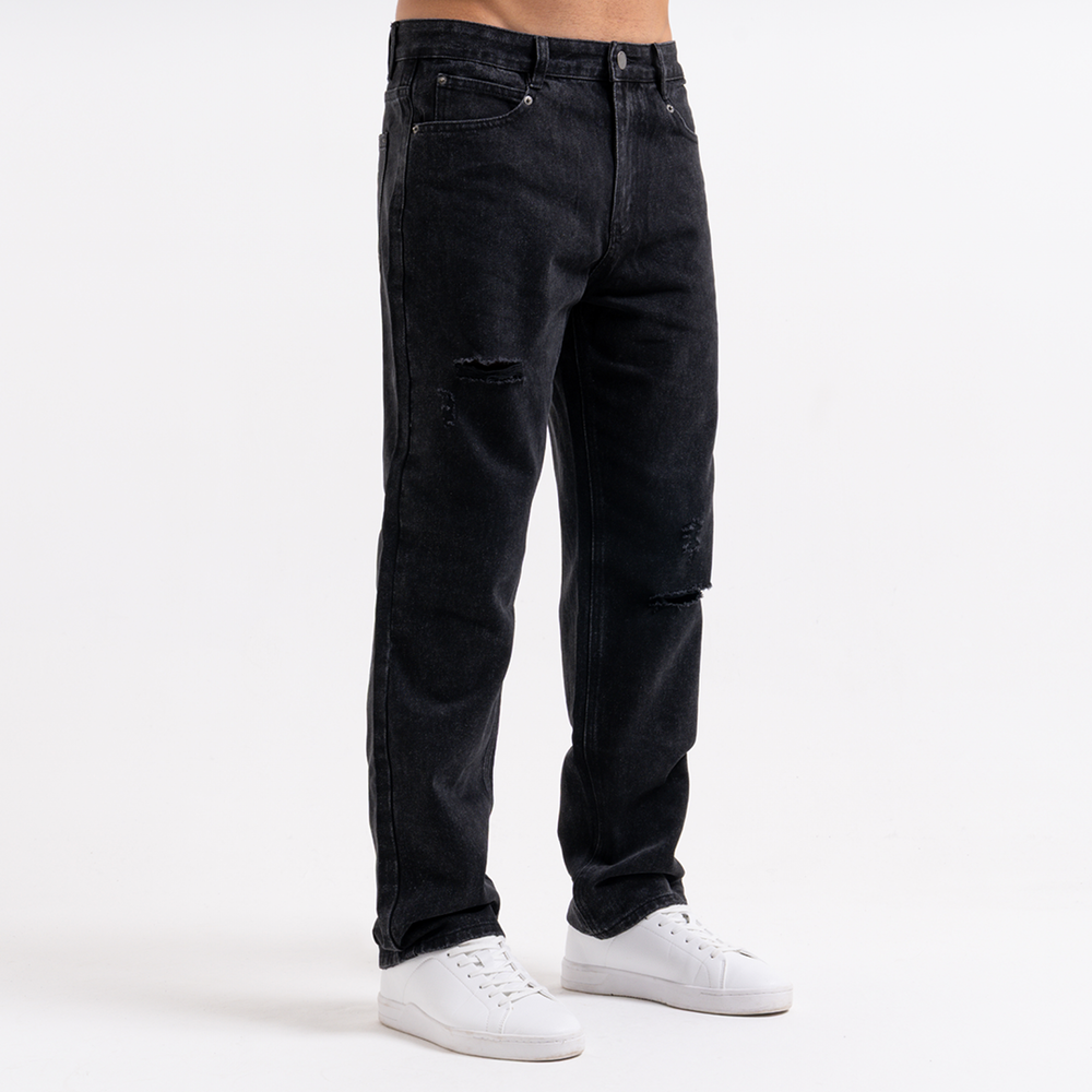 Garnacho Relaxed Jeans - Washed Black