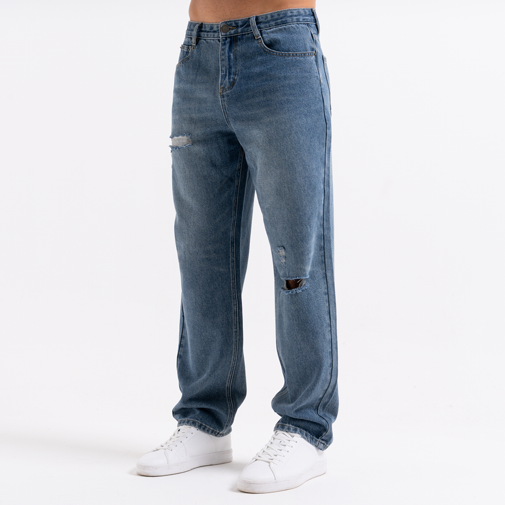 Garnacho Relaxed Jeans - Mid Blue
