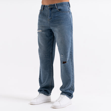 Garnacho Relaxed Jeans - Mid Blue