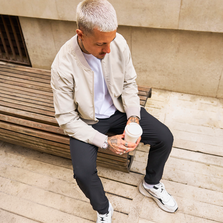 Gattuso Jacket stone full outfit shot