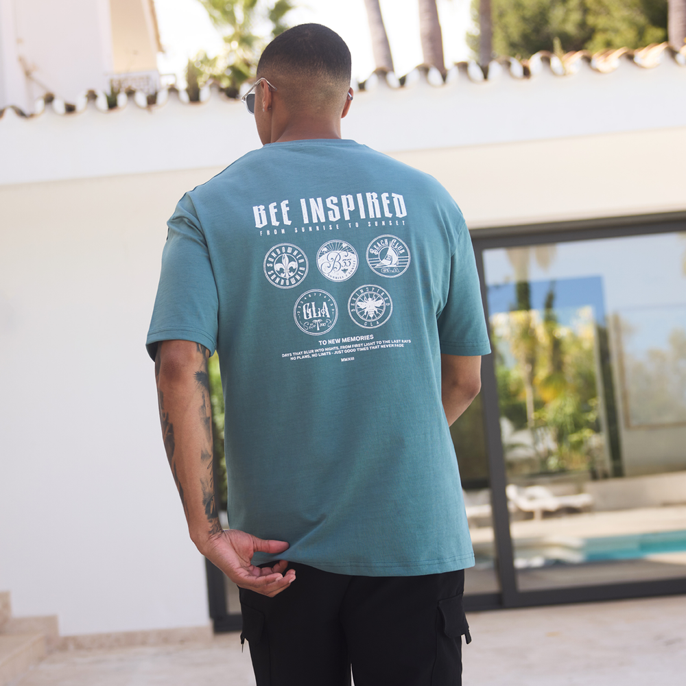 Grealish T-shirt - Teal Dusk