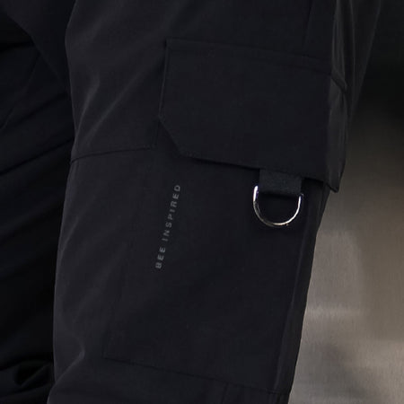 Guardiola Cargo Pants in black with metal D ring pulls