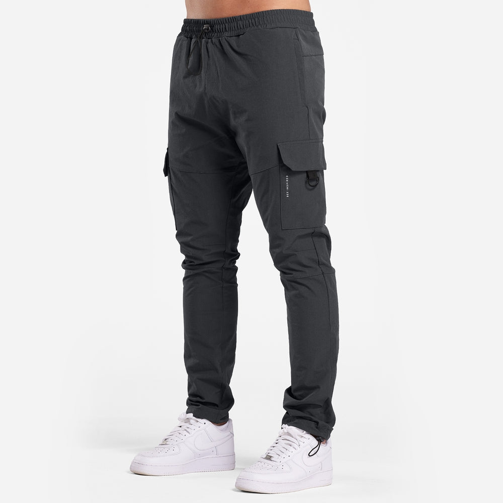 Guardiola Cargo Pants in charcoal with metal D ring pulls