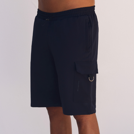 Bee Inspired Guardiola Cargo Short in Dark Navy, regular fit cargo shorts with a multi utility pocket design, front view