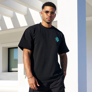 Guedes Oversized T-Shirt - Black/Aqua