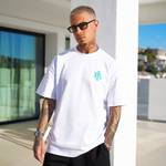 Guedes Oversized T-Shirt - White/Aqua