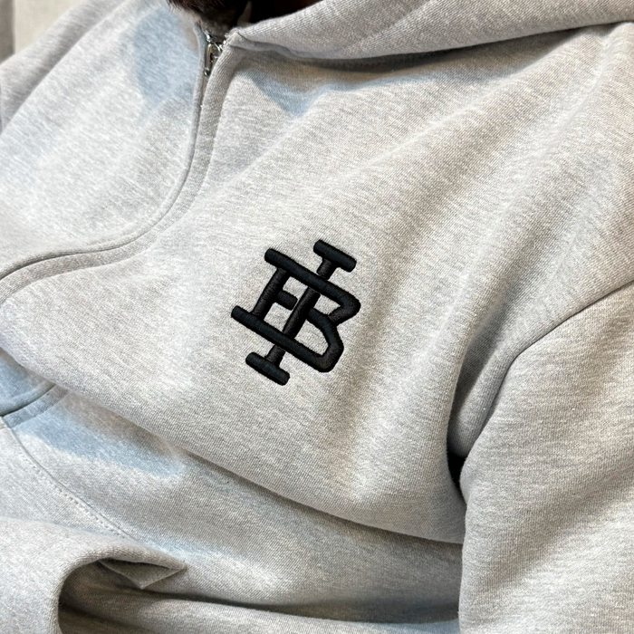 Guedes Zip Hoodie - Grey Marl